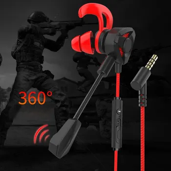 

3.5mm Wired In-Ear Earphone Gaming Mic Stereo Ear Hook Headphone Accessories For PS4 Xbox For iphone Samsung Xiaomi MP3