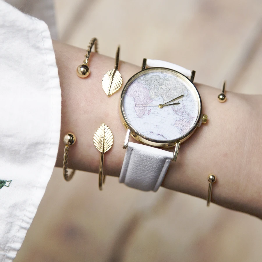 3 Pcs/set Round Leaves Fashion Spiral Bangles Women Pretty Girl Punk