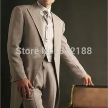 /утренний стиль коричневый смокинг с лацканами с острыми углами лучшие мужские для шаферов мужские свадебные костюмы/свадебные костюмы для мужчин cl