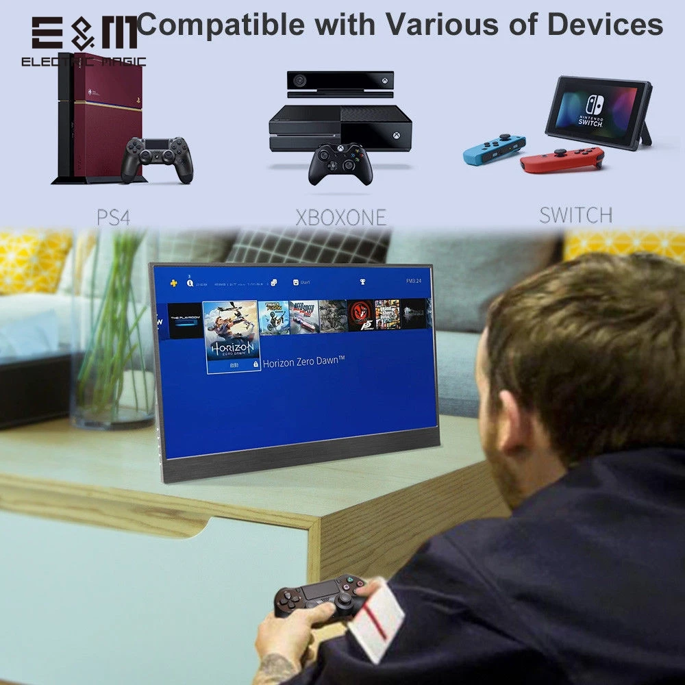 17,3 дюйма ips Экран HDR портативный монитор для PS3 PS4 Xbox НС 1920X1080 DP Тип-C игровой компьютер Поддержка TNT DEX Системы