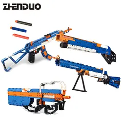 ZhenDuo игрушки 6 моделей техника Пистолеты Модель собрана кирпич набор совместимы мальчик игрушка Building Block оригинальной упаковке