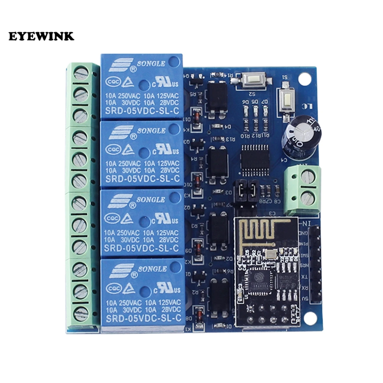 1 шт 5В/12В ESP8266 ESP-01 4 WiFi реле канала модуль для IOT умный дом с помощью приложения на телефоне контроллер бортовой ESP01