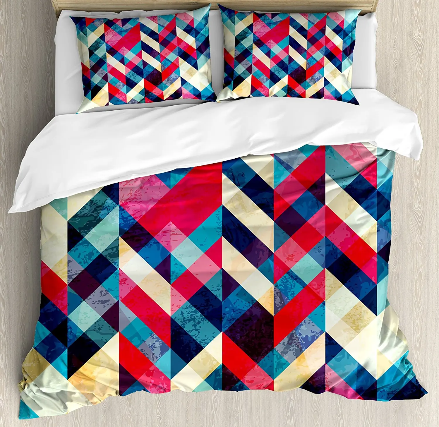 Chevron Duvet Cover Set Zigzag Pattern Downward Parallel Lines