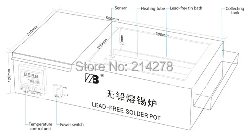 Бессвинцовый припой горшок/свинец квадратный пайки пот/свинца сварочный аппарат A-417