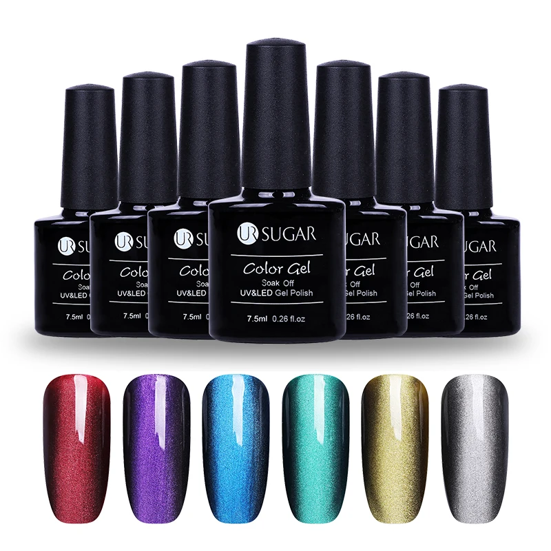 

UR SUGAR 6 Bottles 7.5ml Cat Eye UV Gel Polish Magic Box Magnetic Soak Off Nail Gel Lacquer Manicure Design