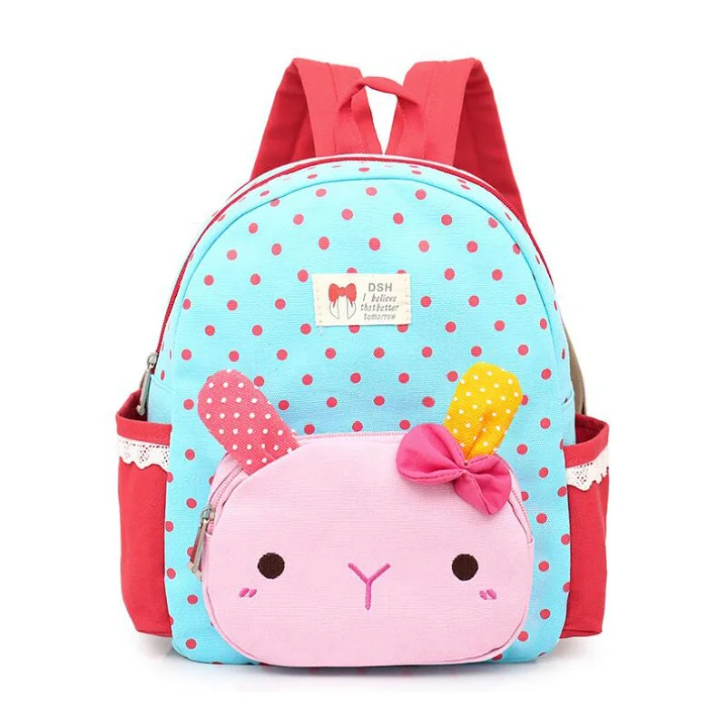 Cute Dot Bow Children school bags Cartoon Rabbit kindergarten baby