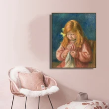 Jean Renoir sewing by Renoir Wall Art Canvas Poster and Print Canvas Painting Decorative Picture for Living Room Home Decor
