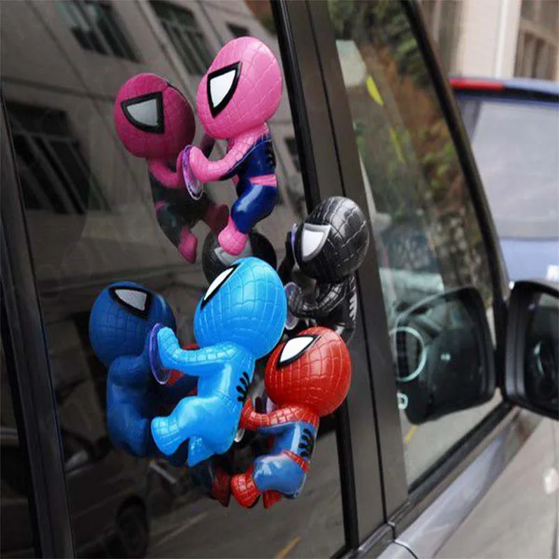 

Cute Spider Man Toys Doll With Suction Cup Resin Material Window Decortaion Small Toy Car Interior Dolls