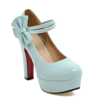 

In the spring of 2018 sweet bowknot is thick with high heels put single shoe tide 18123 40-4300