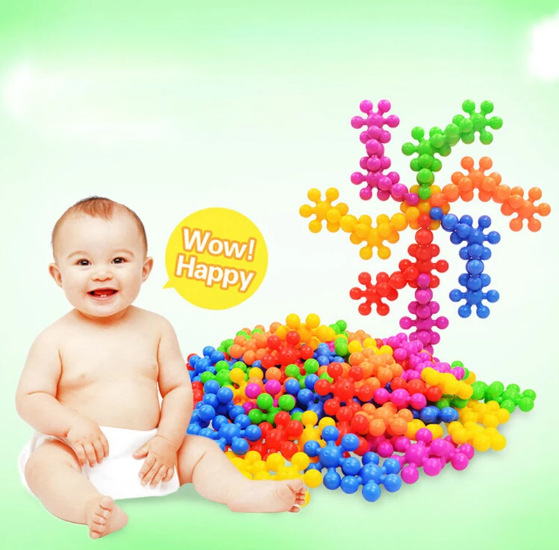 Six-color snowflakes assembled blocks (8)
