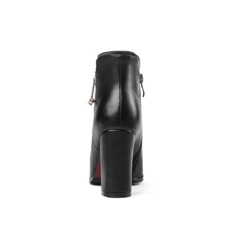 2018 Nouvelle Épais Femme Ljj Femelle 0307 Velours Talon Bottes Pour Et Martin Noir Haut Automne D'hiver Bottines De qf8Unq1r
