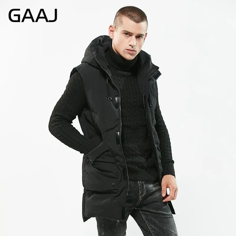 GAAJ Top Quality Jacket Vest Men Solid Windproof Casual