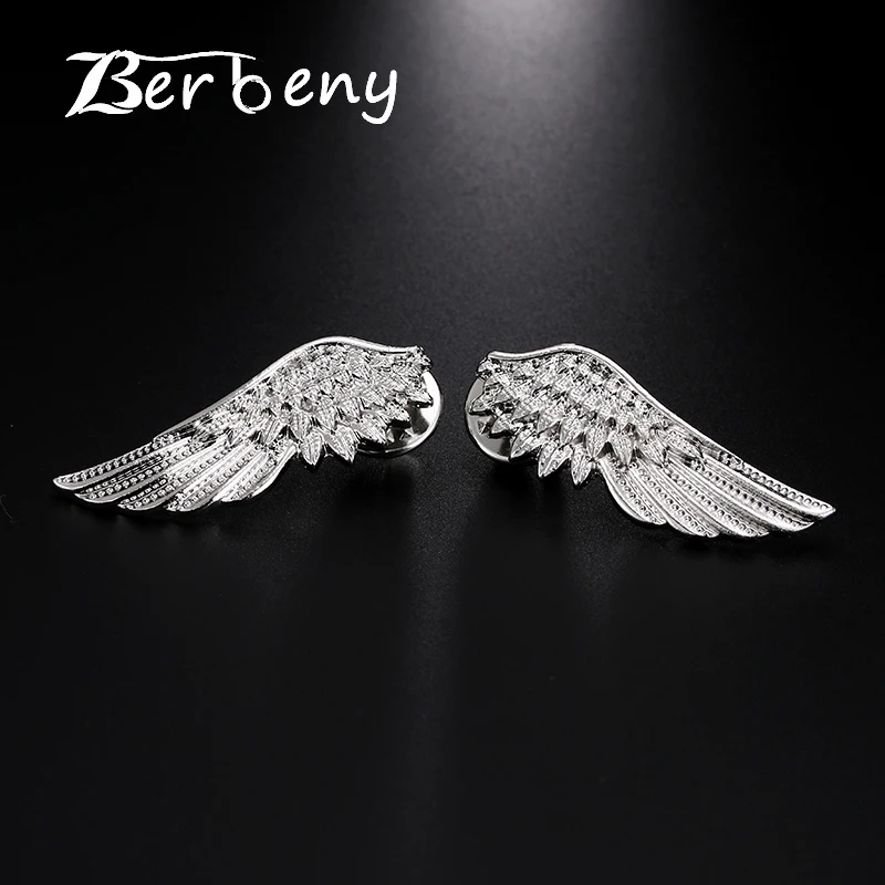 

Berbeny Classic Retro Wings Brooches 2018 Newest Metal Feather Brooch Men&Women's Shirt Collar Buckle Coat Suit Accessories Pins