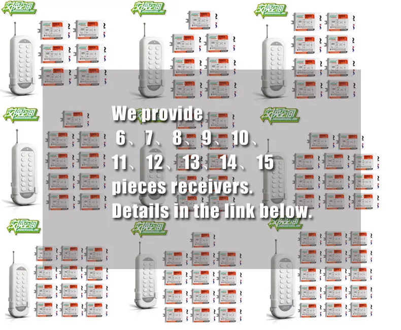 JD211A1N15 15 канальный переключатель RF беспроводной пульт дистанционного управления светильник пять цифровых приемников 110 В и 220 В