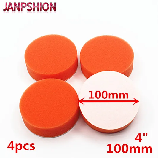 

JANPSHION 4PC 100mm Gross Polishing Buffing Pad 4" flat sponge Car Polisher Buffer pads Clean waxing Auto paint maintenance care