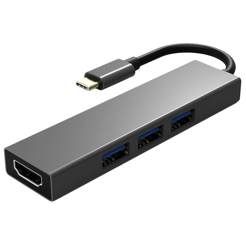 Thunderbolt 3 Hub Usb C 1 Type To 3Xusb3. 0 Tf Sd карта 5в1 кабель мини мультипортовый адаптер для Macbook