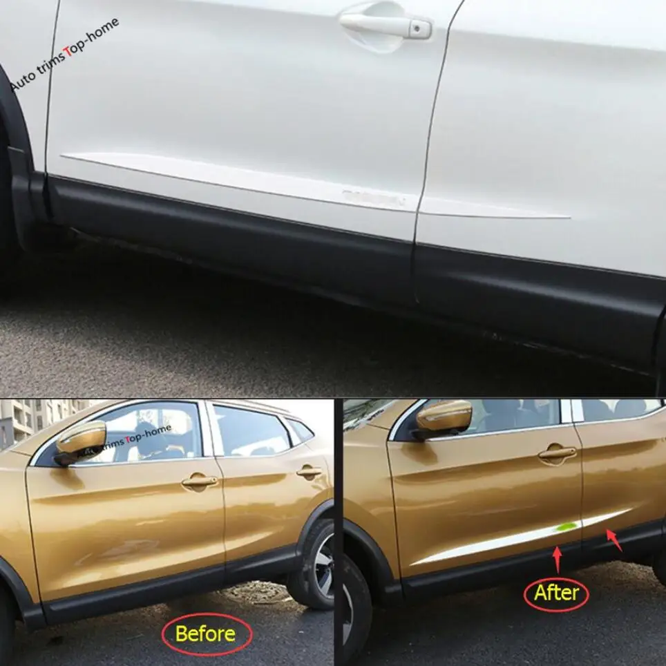 

Yimaautotrims Side Door Body Molding Cover Side Door Protective Trim Accessories Parts Fit For Nissan Qashqai J11 2014 - 2017