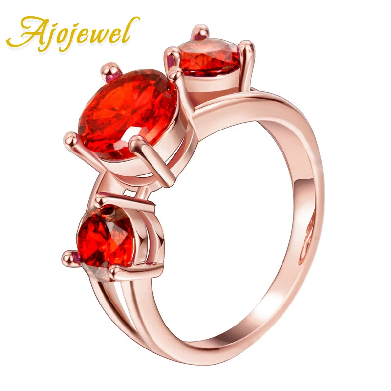 

Ajojewel Red Blue Zirconia Simple Rings For Women With Stones Luxury Jewelry Vrouwen Ringen Bijoux Femme