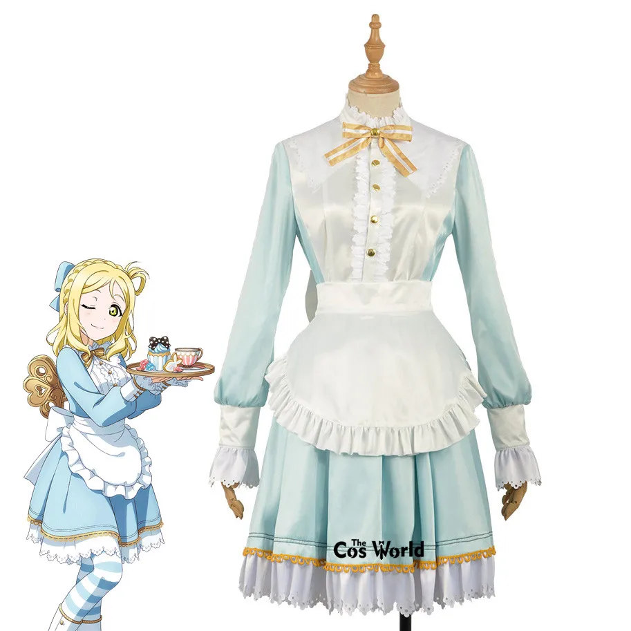 Love Live Sunshine Aqours Alice Mari Ohara Maid Apron Dress Uniform Outfit Anime Cosplay Costumes |