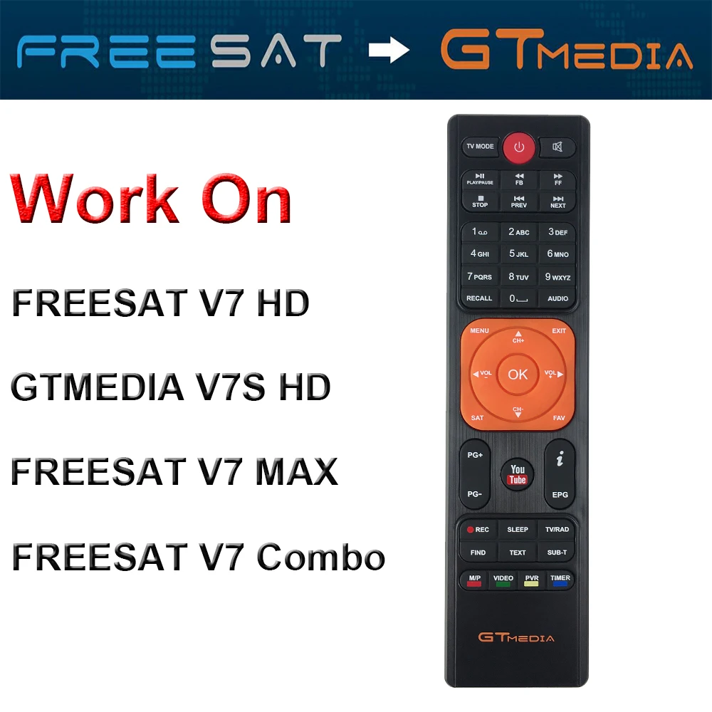 

Genuine IR Remote Control for Receptor Freesat V7 HD / V7 MAX / V7 COMBO / V7 COMBO ATSC / GTMedia V7S HD Satellite Receiver