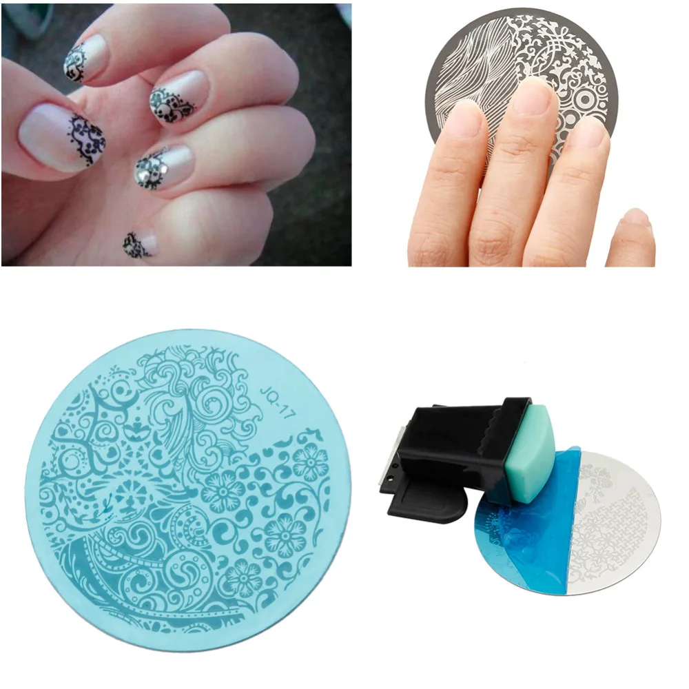Hot sale 10 Nail Plates +1 Stamper + 1 Scraper Nail Art Image Stamp