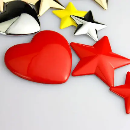 1 шт. 2 8 см/3 3 см/4 5 см DIY звезда и сердце металлический цинковый сплав эмблема