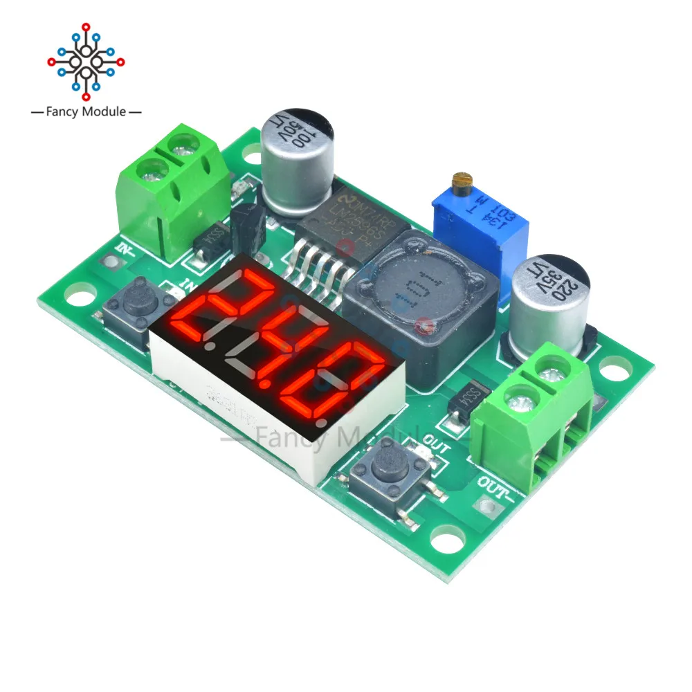 

LM2596S LM2596 DC 4.0~40 to 1.3-37V Adjustable Step Down Power Module + LED Voltmeter DC-DC module