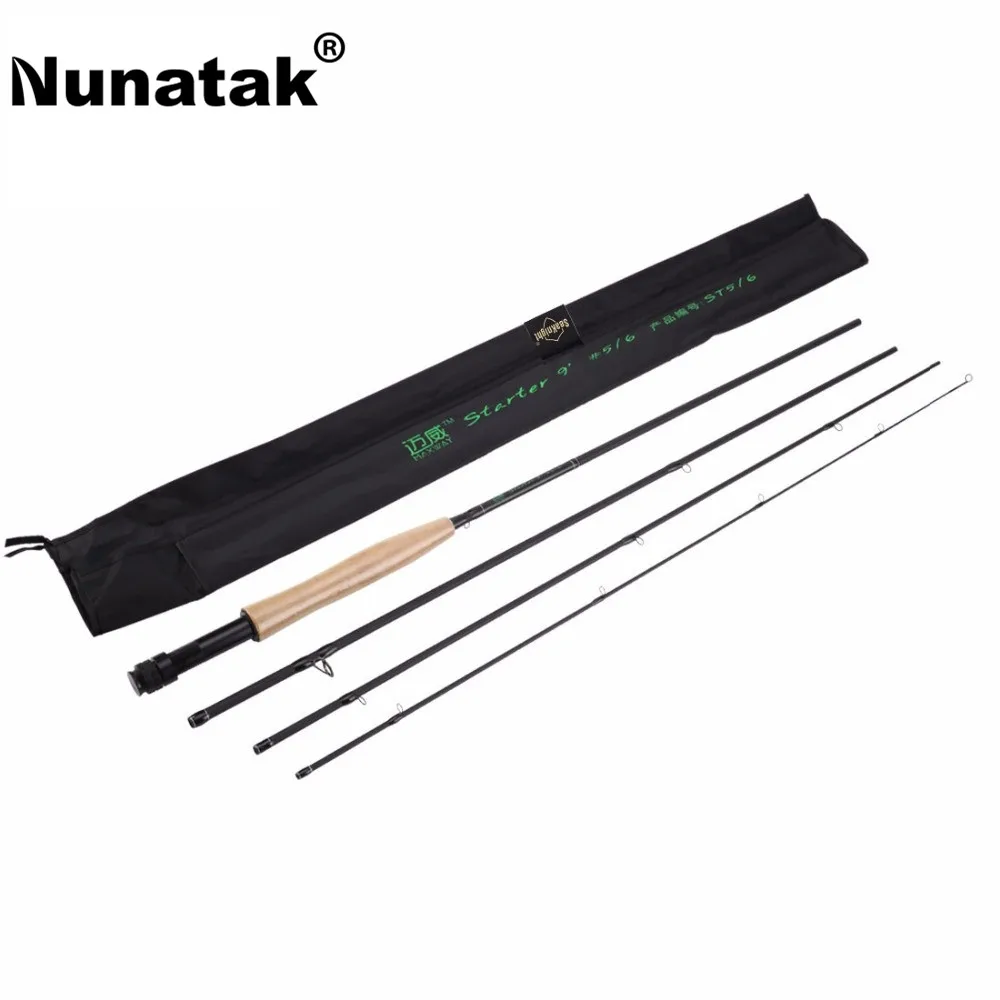 Nunatak maxway يطير رود كومبو أطقم 5/6 # تشمل عالية الكربون قضبان + الألومنيوم بكرة + مربع ذبابة إغراء + خط + ماء قضيب حقيبة