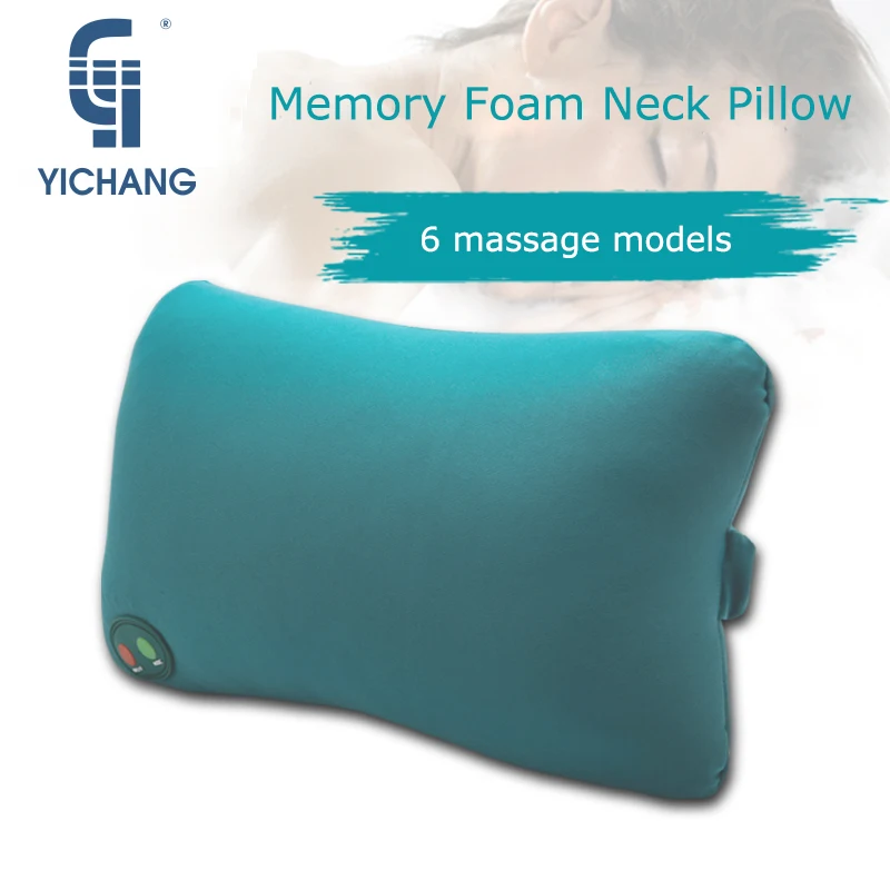 2017 Electric Soft Green Square Massage Pillow Vibration Safe Neck