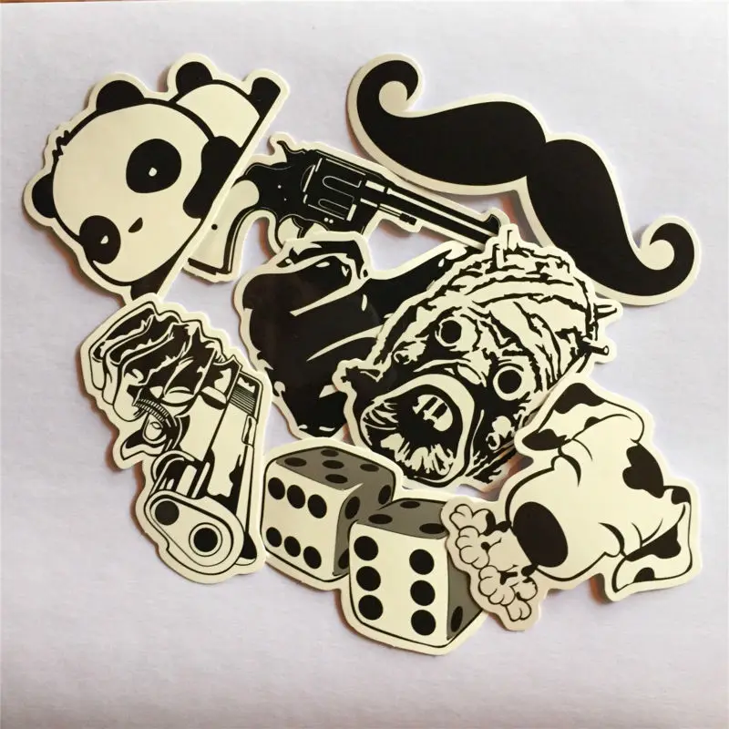 60 шт. черно белые аксессуары для стайлинга автомобиля крутые наклейки на