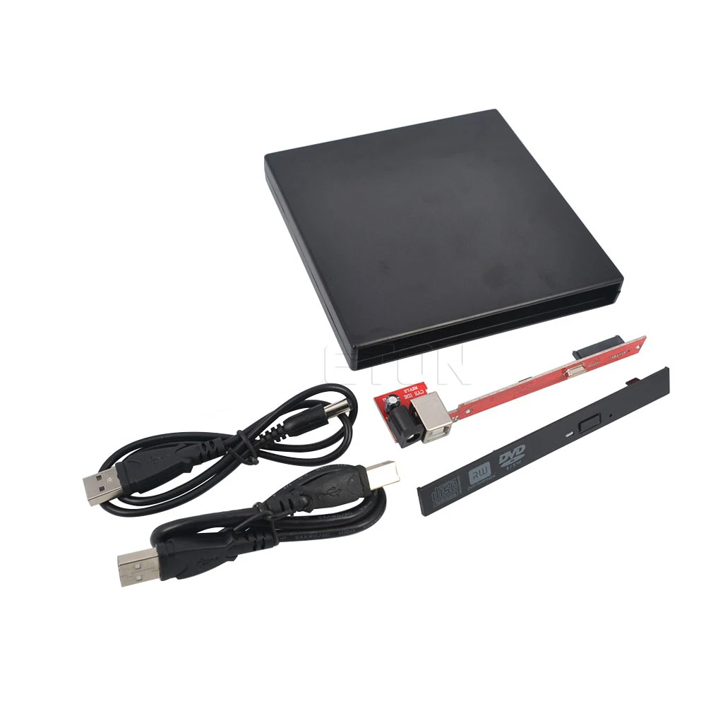 Kebidumei тонкий внешний чехол USB 2,0 DVD CD DVD-Rom DVD RW To SATA жесткий диск Caddy адаптер для ноутбука компьютера ПК