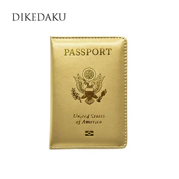 

DIKEDAKU USA Passport Cover Women Soft Pu Leather America Passport Holder Cute Girls Travel Passport Case for Passport Protector