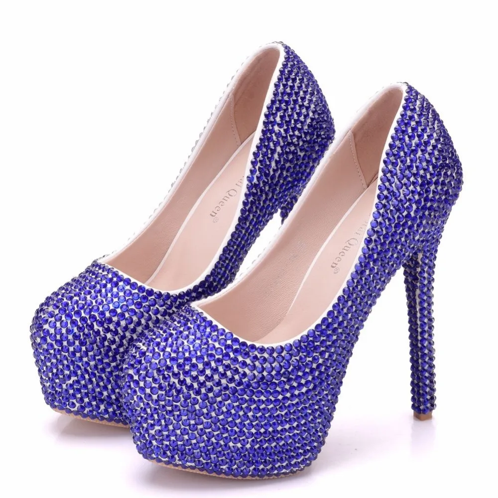 white and blue wedding shoes