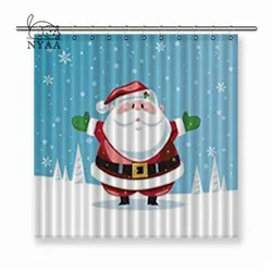 Nyaa Санта Клаус с распростертыми объятиями полиэстер ткань душ Шторы для Ванная комната с крючками
