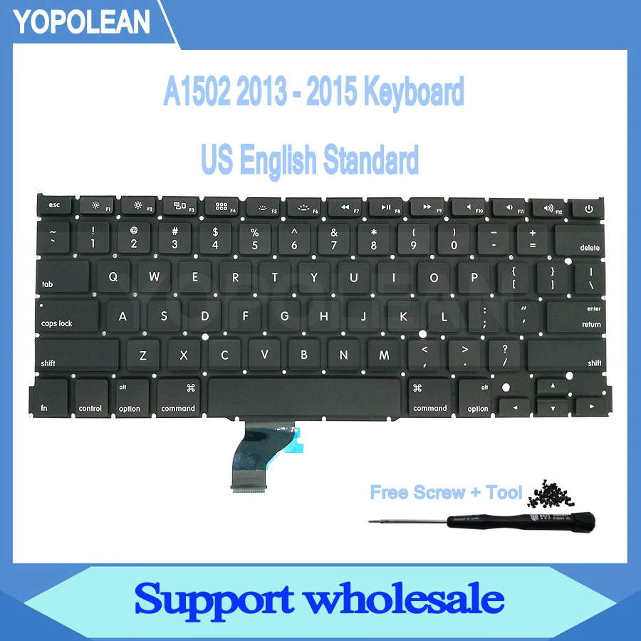

New US English Keyboard For Macbook Pro Retina 13" A1502 2013 2014 2015 EMC2678 EMC2875 EMC2835
