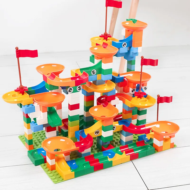 Marble Race Run Maze Ball Track Building Blocks Plastic Funnel Slide Big Size Bricks Compatible Legoed Duplo Block Toys for Kids Marble Race Run Maze Ball Track Building Blocks Plastic Funnel Slide Big Size Bricks Compatible Legoed Duplo Block Toys for Kids