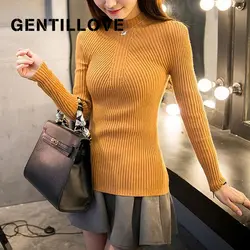 Gentillove новый женский свитер с высоким воротом модное Джерси для женщин зима 2019 осенние женские свитера джемпер Dames 2019