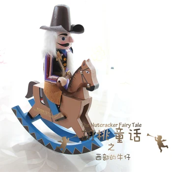 

30cm Cowboy Style Wooden Nutcracker Home Decoration Seasonal Gift
