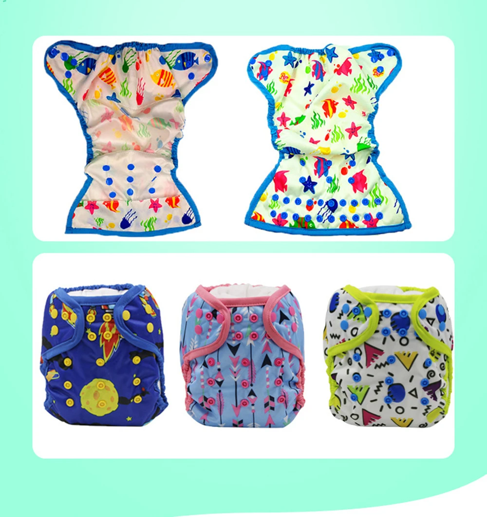 VEJYO моющиеся Подгузники Детские многоразовые тканевые подгузники, ткань с полиуретановыми нитями, водонепроницаемые тренировочные штаны, подгузники для новорожденных, 3-15 кг