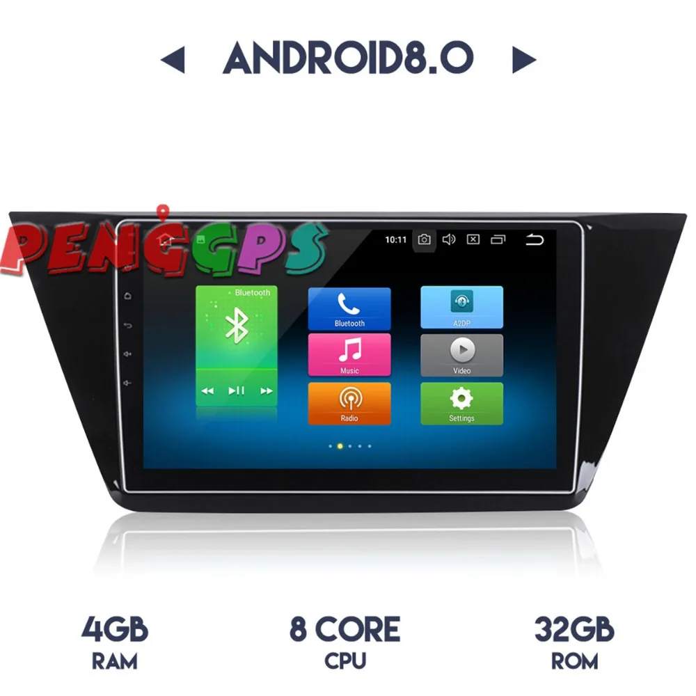 Android 8 0 7 1 Автомагнитола Стерео GPS головного устройства Navi для Volkswagen VW Tiguan 2016 2017 2018