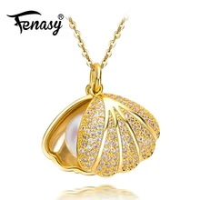 FENASY, дизайнерское ожерелье с подвеской из натурального пресноводного жемчуга, серебряная цепочка 925 пробы, ожерелье для женщин, вечерние ювелирные изделия с жемчугом