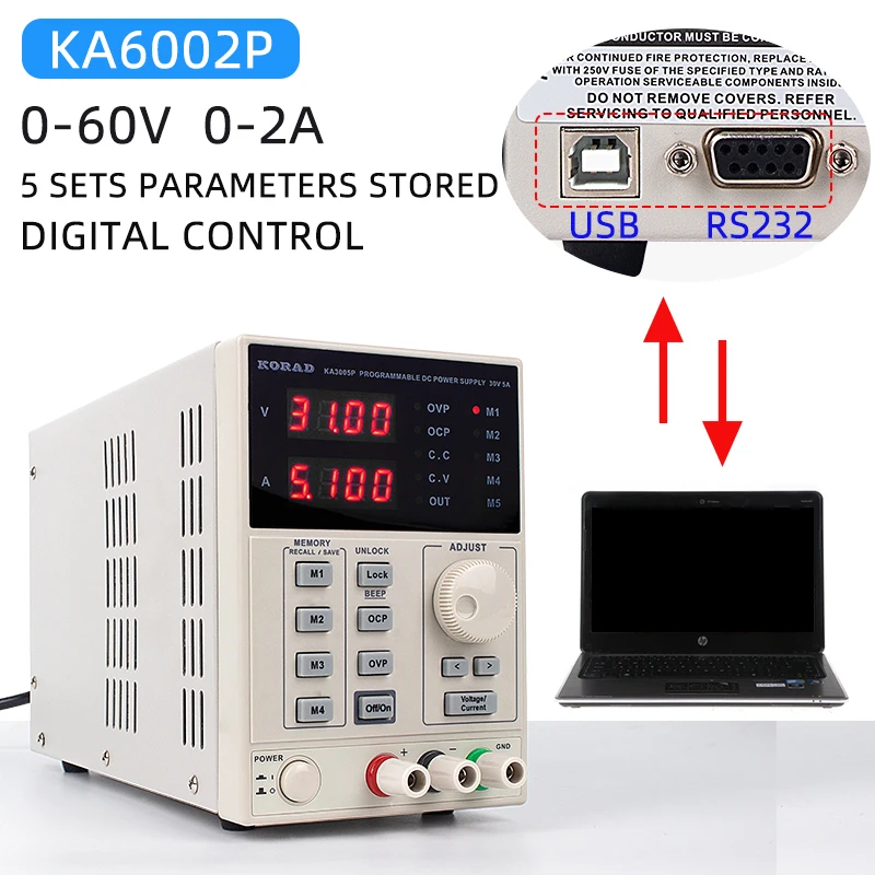 KA3003D KA3005D KORAD 30V 60V DC источник питания Цифровой Регулируемый лабораторный ранг линейный прецизионный переменный Регулируемый переключатель 220V - Цвет: KA6002P(60V2A)