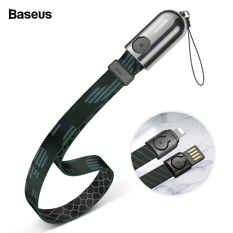 

Baseus USB Cable For iPhone Portable Fast Charging Charger Mobile Phone Cable For iPhone Xs Max X 8 7 6 Plus Lanyard Cable Cord