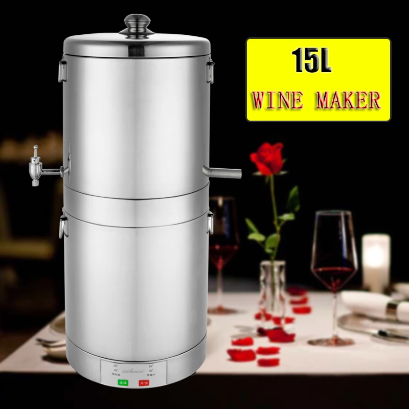 

1800W 15L Fermentation Function DIY Home Brew Distiller Moonshine Alcohol Still Stainless Copper Boiler Water Wine Brewing Kit