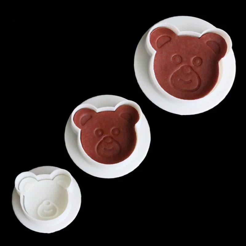 3 шт./компл. милый медведь пластиковая упаковка для печенья резак мультфильм форма для вырезания печенье Форма для выпечки на Рождество год