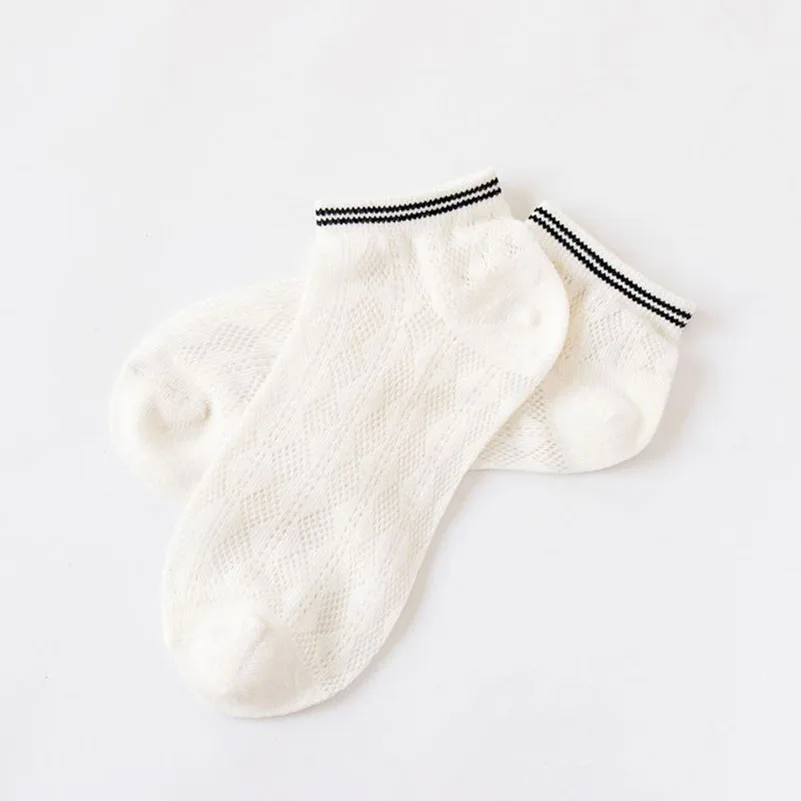 5 пар носков из 80% хлопка с сеткой на лодыжке женские вязаные тонкие носки-лодочкой Женские однотонные белые теплые эластичные носки для девочек летние креативные