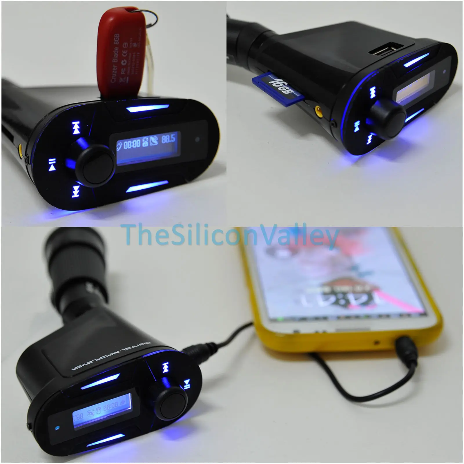 Лидер продаж 3,5 мм аудио Синий lcd автомобильный комплект Автомобильный MP3 музыкальный плеер дистанционный беспроводной fm-передатчик модулятор авто радио+ USB SD MMC