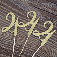 День рождения кекс топперы 21 кекс топперы, 21st день рождения, блестящие украшения, на заказ на день рождения номера