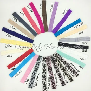 

50pcs/lot Baby Shimmer Headbands Fold Over Headbands Elastic Stretchy Interchangeable Headbands