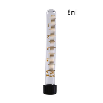 

5ml/10ml/15ml/20ml Graduated Glass Test Tubes With Black Screw Cap Lab Supplies